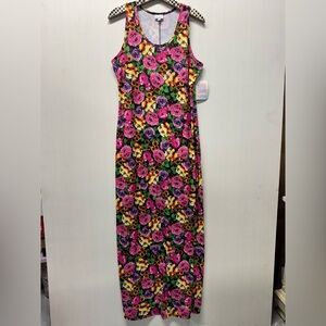 NWT LuLaRoe Dani Sleeveless Vibrant Floral Maxi Dress - Size XL